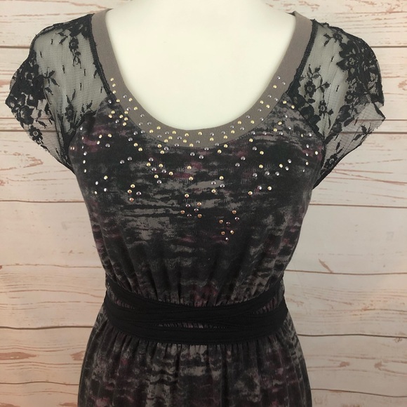 Free People Barracuda Studded Camo Lace Dress - Picture 3 of 12